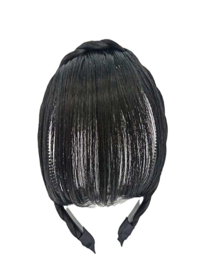 جيزلان، قطعة شعر مستعارة سوداء طبيعية مع غرة، مشبك شعر، شعر مستعار طويل، ربطة شعر صناعية، ربطات شعر للنساء، إكسسوارات شعر - Image 2